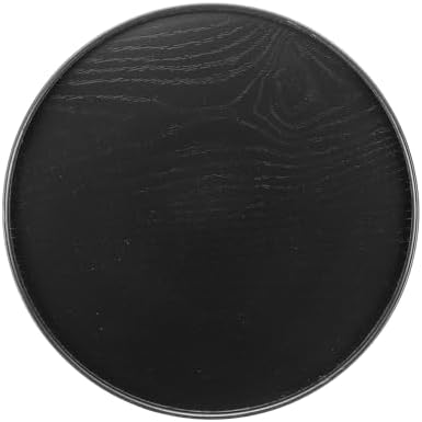 Wooden Serving Tray Round Wood Serving Tray Decorative Platter, 11.8 Inch Fit for Home Decor Kitchen Coffee Table Candle Holder, (Black) by YELARXI