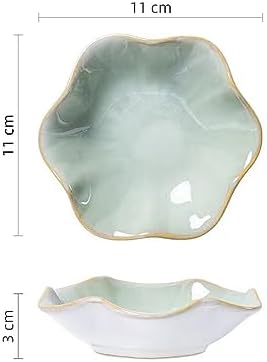 JAMEND CLXP Lotus Leaf Shape Decorative Ring Tray, Small Key Bowl, Ceramic Trinket Tray Jewelry Dish Organizing Necklace Earrings, Home Decoration for Mom Best Friend Sister, Light Green. - Image 6