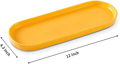 Simple Style Ceramic Sink Tray - Bathroom and Kitchen Cosmetics Dish, Candle and Perfume Tray (Yellow) - Image 2