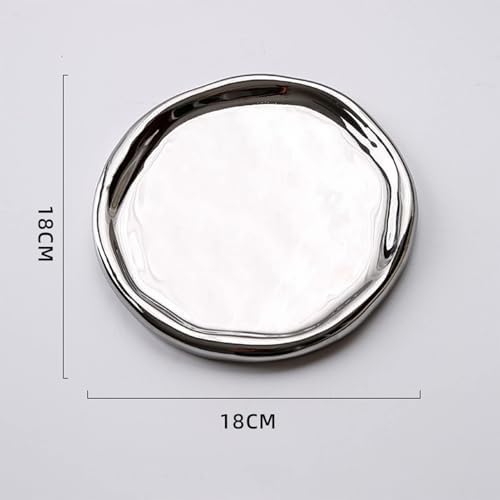 Jewelry Tray Holder, Chubby Ceramic Jewelry Tray Cloud Tray Cute Cloud Shape Trinket Dish Ring Dish Holder Jewelry Organizer Aesthetic Room Decor(Silver#1) - Image 4