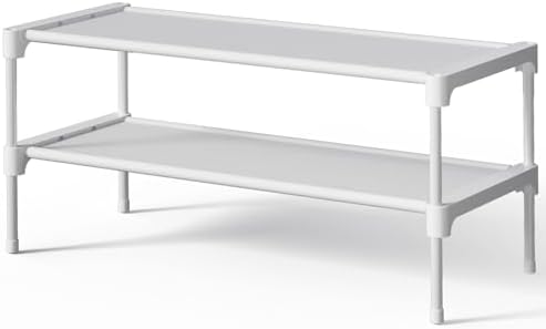 Kitsure Shoe Rack - Non-Woven Shoe Rack Shelf, 27.5" Wide - 2 Tier, White by Kitsure