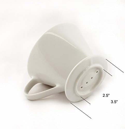 Fino Filter Cone, Fine White Porcelain, Number 2-Size, Brews 2 to 6-Servings - Image 3
