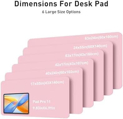 Aothia Faux Leather Desk Mat - Large Mouse Pad, Non-Slip PU Leather Blotter, Waterproof Writing Surface for Office and Home (Fairy Pink, 40" x 24") - Image 5