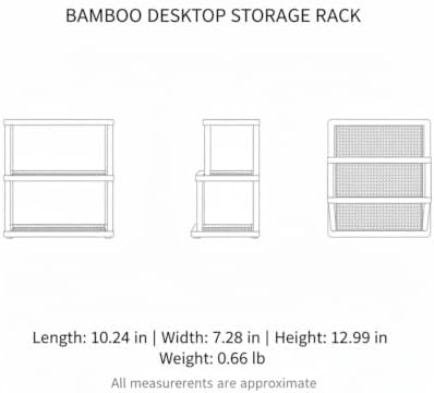 Natural Bamboo Desktop Organizer Rack, Vertical File & Mail Sorter for Office Desk or Kitchen Counter, Sturdy Open Shelf Storage (Brown) - Image 7
