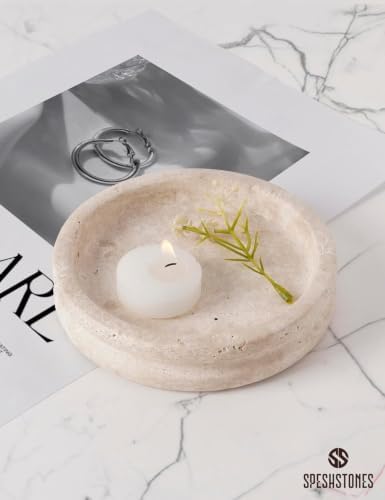 Marble Jewelry Dish, 5" Handmade Travertine Ring Tray - Image 6