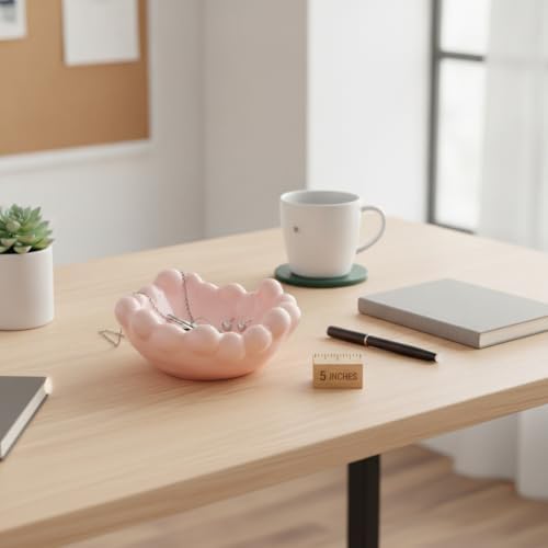 Ceramic Catchall Tray with Bubble Design, Compact Storage Bin for Keys and Jewelry on Vanity or Entryway (1 PC) - Image 3