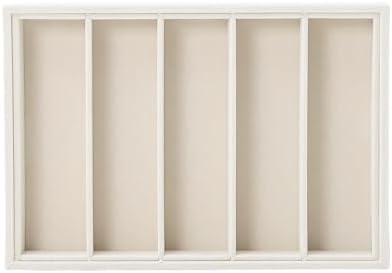 Bedside Organizer - Multi-use Holder for Desk Drawer, Nightstand, Desktop - Catchall Tray for Jewelry, Sunglasses, Phone, Watch, Perfume, Lipstick (Beige 5Grid) - Image 3