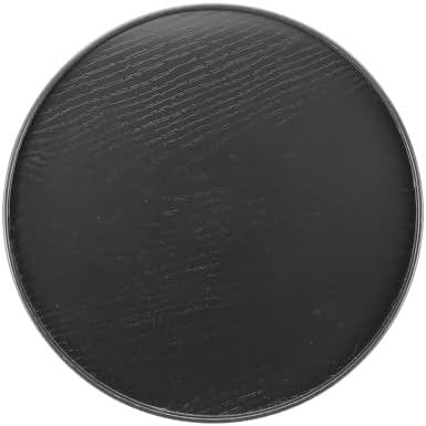 Wooden Serving Tray Round Wood Serving Tray Decorative Platter, 13 Inch Fit for Home Decor Kitchen Coffee Table Candle Holder, (Black) by YELARXI