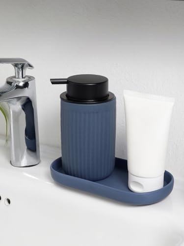 INGOFIN 7" Ceramic Bathroom Vanity Tray- Bathroom Organizer Countertop Tray for Perfume, Jewelry, Candles, Small Kitchen Counter Soap Tray, Decorative for Bathroom Vanity, Toilet Tank, Blue - Image 6