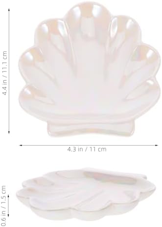 Toyvian Ceramic Shell Jewelry Tray Ring Dish for Home Display Use - Image 2