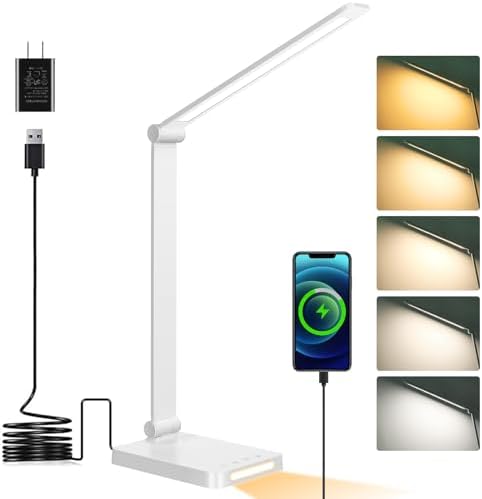 LED Desk Lamp with USB Ports,Touch Desk Lamps for Home Office with 5 Modes by DottArts
