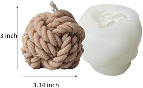 Candle Molds - Silicone Mold for Candles Making, DIY 3D Moulds for Soy Wax, Beeswax, Scented Candle, Valentine's Day Gifts (Knitted Ball) - Image 5