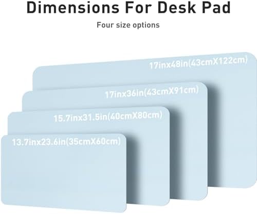 Aothia Leather Desk Pad Protector, Mouse Pad, Office Desk Mat, Non-Slip PU Leather Desk Blotter, Laptop Desk Pad, Waterproof Desk Writing Pad for Office and Home (23.6" x 13.7", Baby Blue) - Image 6
