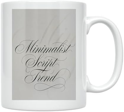 Minimalist Coffee Mug - Elegant Script Trend Design - 11 oz White Ceramic - Sophisticated Aesthetic - Image 2