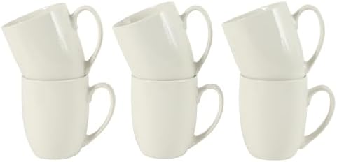 Gibson Home Great Essentials 16 Ounce Porcelain Coffee Mugs - Set of 6 - Cups for Latte, Hot Tea, Cappuccino, Mocha, Espresso, Cocoa by GibsonHomewares