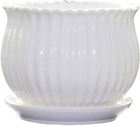 Yesland 3 Pack Ceramic Planter Pots, 3.9"/5.3"/6.7" Modern Round Flower Pots with Drainage Holes & Saucers, Small Indoor Planters for Succulent Cactus, Home Decor Gift - Image 5