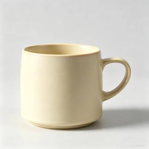12oz Japanese Style Minimalistic Asian Rustic Reactive Glaze Ceramic Pottery Coffee Mug, Lead-Free Glaze earthen Tea Mug,Tea cup with handle, stoneware mugs, Microwave and Dishwasher Safe (Biege) by Unknown