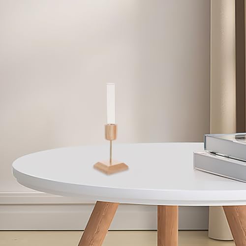 2pcs Glass Vase with Wooden Stand for Plant Propagation, Hydroponic Test Tube Terrarium, Stable Construction and Spacesaving Desktop Decor for Living Room and Bookshelf - Image 5