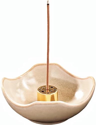Elegant Ceramic Incense Ash Catcher – Minimalist Beige Incense Holder with 9-Hole Base, Smooth Bottom, Portable & Decorative for Home, Tea Table by YNHIAG