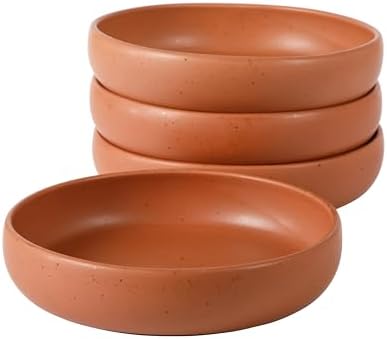 Bloomhouse - Two Time Oprah's Favorite Things Winner - Corsica Clay 4-Piece Dinner and Pasta Bowl Set – Burnt Apricot Terracotta Stoneware for Meals, Serving & Everyday Use by Unknown
