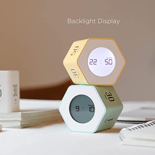 mooas Multi-Hexagon Clock Timer, Cube, Backlight, Countup/Down (Yellow) - Image 4