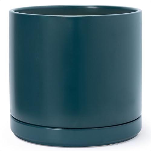 D'vine Dev 14 Inch Ceramic Planter Pot, Teal, 94-O-G-9 by DvineDevPlanterPotsandStand