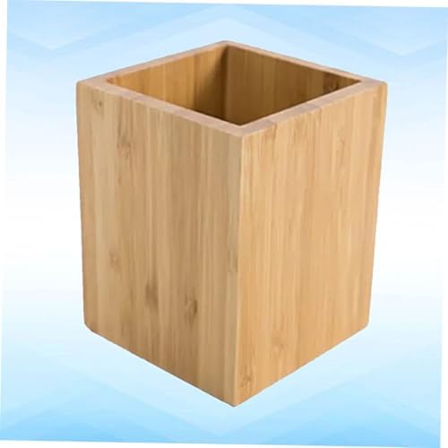 Lurrose 2pcs Bamboo Wood Stackable Storage Bins Organizer for Office Desk Accessories Pen Holder Stationery Organizer - Image 7