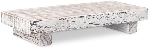 Wood Bathroom Tray Farmhouse Decor Kitchen Soap Holder 8.7"X3.6" Retrowhite - Image 4