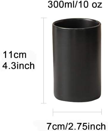 Japanese Minimalist Black and White Style Handleless Straight Ceramic Mug - Image 2