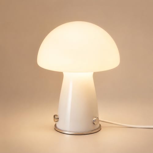 White Small Mushroom Table Lamp Suit for Bedroom and Nightstand by MIXL