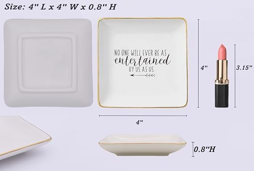 NZY Friendship Appreciation Gifts for Best Friends,Bestie,Soul Sisters,Happy Memory-Farewell,Long Distance Gifts-Jewelry Tray Trinket Holder Ring Dish-No One Will Ever Be as Entertained by Us as Us - Image 5