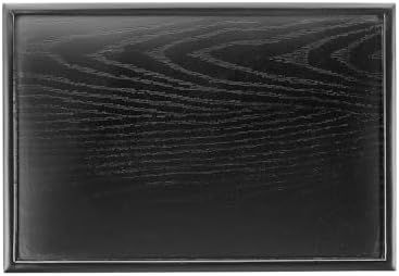 Wooden Serving Tray Rectangular Wood Serving Tray Decorative Platter, 13.8x9.5 Inch Fit for Home Decor Kitchen Coffee Table Candle Holder, (Black) by YELARXI