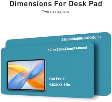 Aothia Faux Leather Desk Mat - Non-Slip PU Leather Desk Blotter, Waterproof Writing Surface, Large Desk Pad for Office & Home (Turquoise, 55" x 24") - Image 5