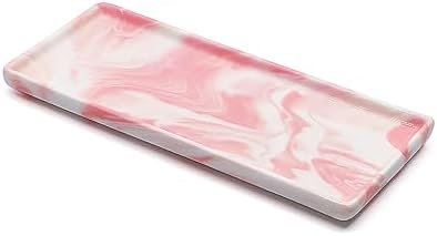 9.2" Porcelain Small Narrow Bathroom Tray - Pink by VSUINGO-StriveforPerfection