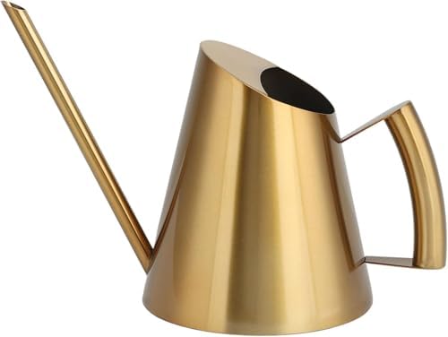 50.8 oz Watering Can Indoor Plants Stainless Steel Plant Waterer Watering Pot Sprinkle Pot Garden Flowers Plants Flower Tool Gold Watering Can with Long Spout (1500ml) by Unknown