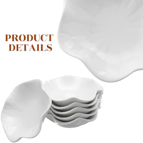 Shappy 6 Pcs White Ceramic Jewelry Dish Trinket Tray Ring Holder, Flower - Image 5