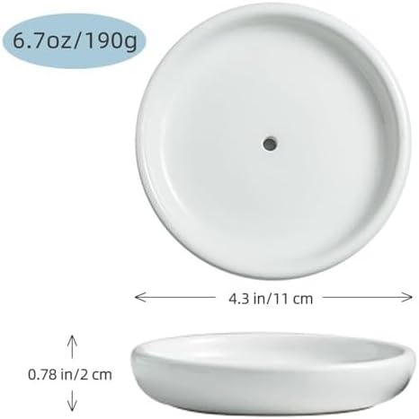 Holder Round Self Draining Small Ceramic Tray Cute Jewelry Soap Dish - Image 2