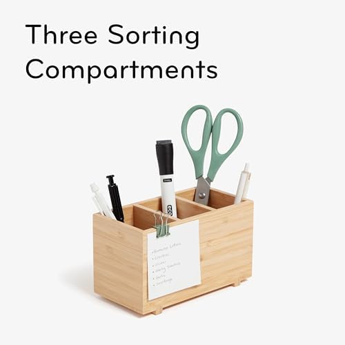 Desktop Organizer, Bamboo, Natural Materials, 7" x 3.5" x 4.2 - Image 6