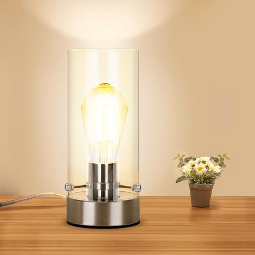 Bedside Table Lamp for Bedroom Living Room, Modern Nightstand Lamp by Kukobo