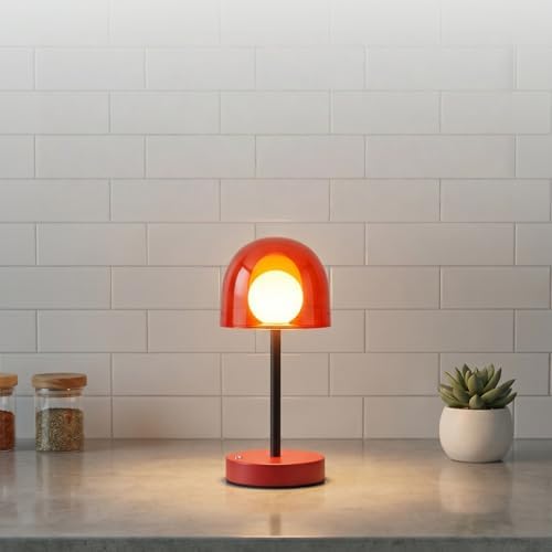 Cordless Table Lamp, Rechargeable Battery Operated Touch Control, Red by PAFEE