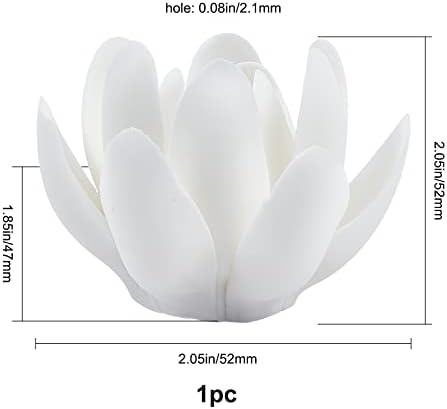 GORGECRAFT White Lotus Incense Holder Ceramic Incense Burner Flower Stick for Yoga Studio Living Room Home Decor(2.1 Inch) - Image 2