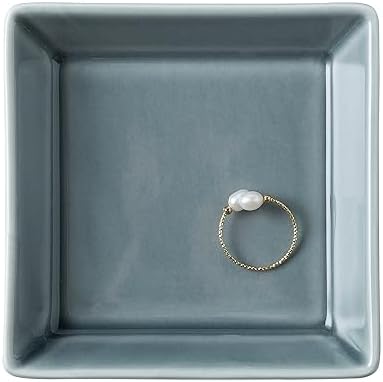 Mecaikru Ceramic Ring Dish, 4 in Jewelry Tray with Kiln Glaze Catchall Bowl by Mecaikru