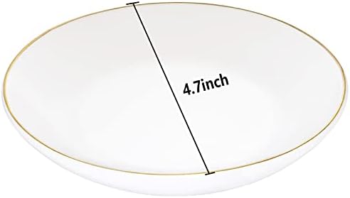 HANKOR 4.75" Ceramic Jewelry Tray, Small Ring Dish Holder Trinket Tray, Catch All Trays for Ring Earring Necklace Key, Christmas Gifts for Women Girls, White - Image 5