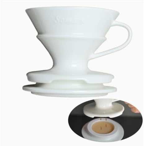 Pour Over Ceramic Coffee Dripper #2 Filters, with Drip Tray by SomarkBrand