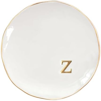 COLLECTIVE HOME - Ceramic Jewelry Tray, Decorative Trinket Dish for Rings Earrings Necklaces Bracelet Watch Keys, Birthday Mother's Day Christmas Gift for Women, 4.75", Glossy (z) by COLLECTIVEHOME