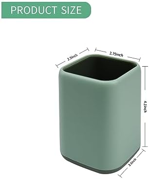 ZUFECY Pencil Holder, Pen Cup Makeup Brush Holder, Desktop Organizer Storage Case Scandinavian Design Stationery for School Home Office Supplies (Green) - Image 2
