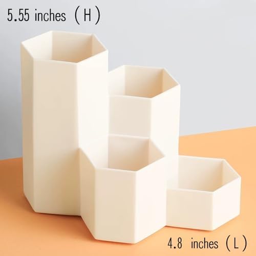 Pencil Organizer Pen Holder for Desk Pens Cup Small Desk Organizer Cute Pen Holder for Office,School and Home (White, L-Shape) - Image 2