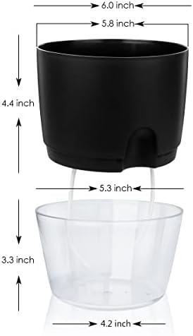 Vanavazon 6 Inch Self Watering Pots for Indoor Plants African Violet Pots - Image 4