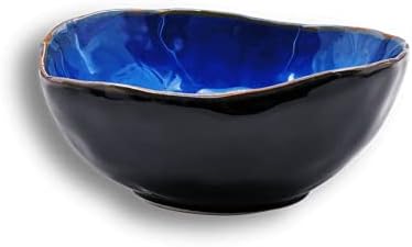 6 Inch Ceramic Decorative Bowl, Blue Reactive Glaze Key Tray by VOMANA