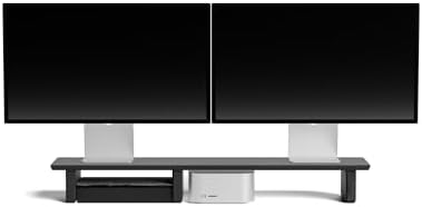 Raico Desk Cockpit Shelf Monitor Stand System Dual Screen Setup Wood Large Desk Accessory Organizer Unit (Black Wood, Medium v2 | 36 Inches) - Image 6